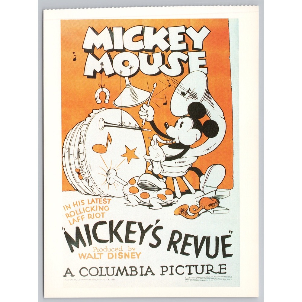 Vintage Walt Disney's Mickey Mouse Postcard To Send or Frame - Revue 1932